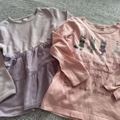 ガールズ長袖カットソー2点セット