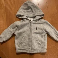 ポロ・ラルフローレン フード付きジップアップパーカー グレー