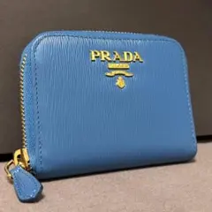 美品 プラダ 財布 二つ折り サフィアーノ レザー コンパクト ライト