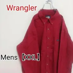 F98【US輸入】Wrangler　ラングラー　長袖シャツ【メンズXXL】レッド