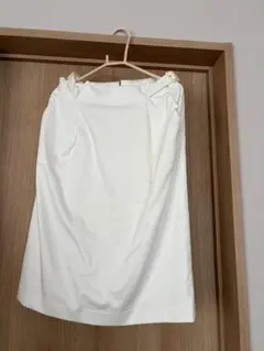 ホワイト タイトスカート ひざ下