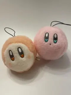 星のカービィ 羊毛フェルト風フェイスマスコット カービィ ワドルディ 2点セット