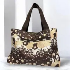 LeSportsac ブラウン フラワーパターン 北欧 トートバッグ ポーチ付きのサムネイル