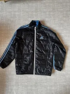 adidas CLIMAPROOF 中綿ジャケット 160cm ブラック×ブルーのサムネイル