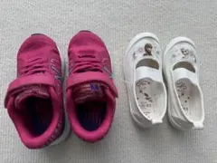 【15cm 2足セット】ニューバランス スニーカー&アナ雪 上履きムーンスター