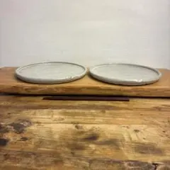 新品　陶器　陶芸作家　プレート皿2枚　305