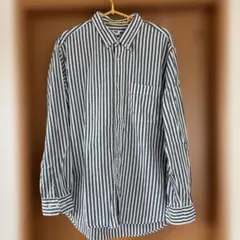 UNIQLO グリーンストライプシャツ Ｌサイズ