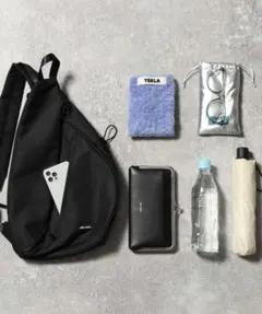 niko and... ニコアンド オリジナル撥水スリングバッグ ブラック