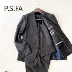 極美品★P.S.FA★3ピース セットアップスーツ チェック グレー90Y4 Sのサムネイル