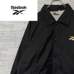 90s Reebok リーボック ナイロンジャケット デカロゴ 黒 L