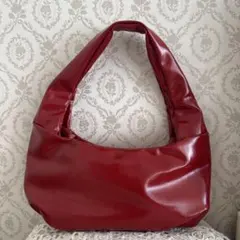 ワンハンドルレザーバッグ　赤　バッグ