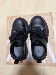 ZARA 厚底チャンキーソールスニーカー ブラック EU43