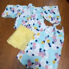 Seraph 水色 花柄 浴衣 95