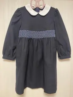 ペアレンツドリーム　新品　襟付き　長袖　ワンピース　110 ネイビー