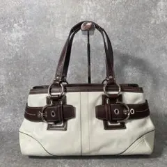 美品 COACH スエードレザーハンドバッグ ミニボストンタイプ 抹茶色 