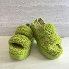 【美品】UGG アグ オー フラッフィータ 23cm (US6) ネオングリーン