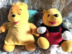 くまのプーさん ぬいぐるみ２体セット 中古品 20cmと17cm