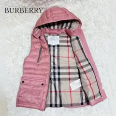希少 白タグ BURBERRY ピンク ダウンベスト メガチェック 140