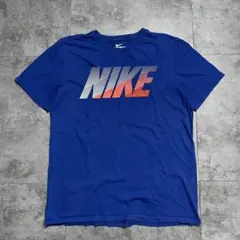 ド*グ様 NIKE Tシャツ ブルー ビッググラフィックロゴ L