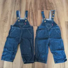 Hot Biscuits デニムオーバーオール 90　2点セット　双子