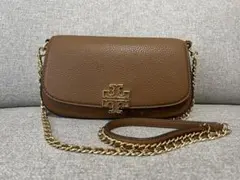 Tory Burch ブラウンレザーショルダーバッグ