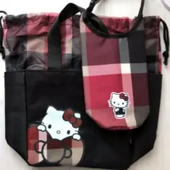 ハローキティ BLUE LABEL トートバッグ＆ペットボトルホルダーセット
