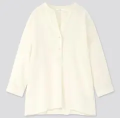 UNIQLO　リネンブレンドスキッパーシャツ(七分袖)