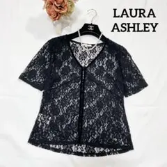 美品✨ローラアシュレイ レース 花柄 ブラウス カーディガン ボレロ ブラックM