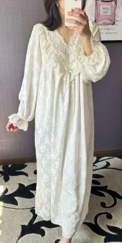 CELINE セリーヌ ロングドレス ネグリジェ 半袖 ワンピース ルームウェア