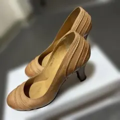 atelier brugge ステッチラウンドパンプス キャメルのサムネイル