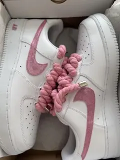 NIKE Air Force 1 ホワイト ピンクロープカスタムのサムネイル