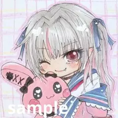 手書きイラスト　ミニ色紙　にじさんじ 魔界ノりりむ