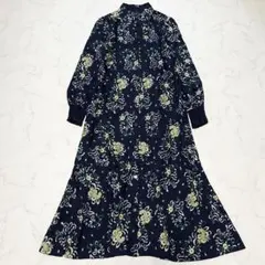 45R マーガレットプリントのドレス 花柄 ワンピース R刺繍 Rロゴボタン 45R マーガレットプリントのドレス 花柄 ワンピース R刺繍 Rロゴボタン