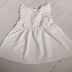 【新品未使用】韓国アイボリー フリル付き ワンピース 80size