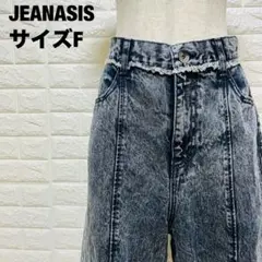 JEANASIS ワイドパンツ F ケミカルウォッシュ 黒×白 美品【867】