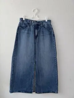 デニムフロントスリットロングスカート