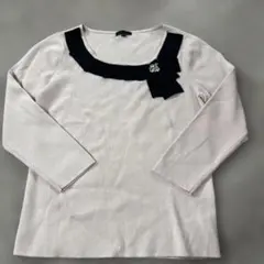 TOBECHIC スモーキーピンク✖️黒　バイカラーニットのサムネイル