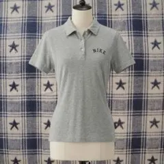 中*村様 NIKE 襟付き ポロシャツ グレー 刺繍ロゴ 背面ロゴ Y2K 古着