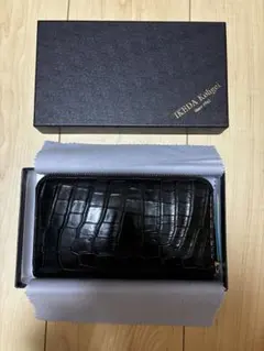 新品　 池田工芸 マットクロコダイル 長財布 黒　金ゴールドパイソン 完売品