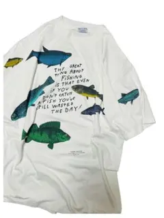 90's USA製 "Shoebox Greetings" アートTシャツ 魚のサムネイル