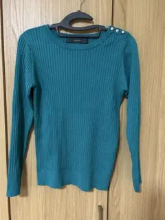 Bou Jeloud ターコイズ リブ編みセーター