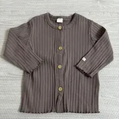 テータテート　tete a tete ブラウン　リブ　カーディガン　茶色　フリル