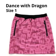 【極美品・ダンスウィズドラゴン】ゴルフスカート・総柄・ピンク・ポケット・S