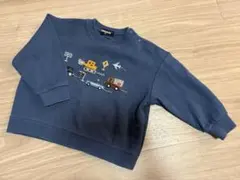 クレードスコープ　乗り物アップリケ　トレーナー 90cm　紺