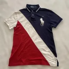 ポロラルフローレン ビッグポニー トリコロール 鹿の子 ポロシャツ　XS 半袖