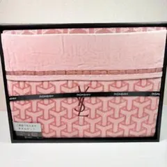 イヴ・サンローラン　ロゴ総柄　家庭で洗えるタオルケット　ピンク　管理NA 2026年最新】Yves Saint Laurent タオルケット・キルトケットの人気