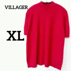 80 VILLAGER【XL】トップス レディース ハイネック 半袖 リブニット