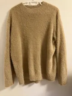 ベージュ シャギーニット LLサイズ