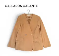 美品 GALLARDAGALANTE キュプラ混 ノーカラージャケット ベージュのサムネイル