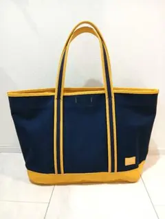 PORTER GIRL ポーター トートバッグ 肩掛けL イエロー×ネイビー